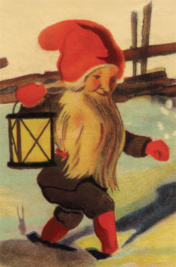 a detail of my tomten
              poster, a great example of a Swedish / Scandinavian
              Christmas decoration